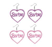 2 paires de boucles d'oreilles creuses d'amour, acryliques, coeurs roses, cadeaux exquis pour femmes