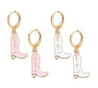 2 paires de boucles d'oreilles de bottes, accessoires de cow-girl pour femmes, accessoires de cowboy, boucles d'oreilles de bottes occidentales de cow-girl