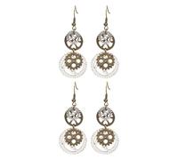 2 Paires De Boucles d'oreilles en Forme D'Engrenage, Crochets d'oreilles Rétro Personnalisés, Boucles d'oreilles Créatives, Boucles d'oreilles De Style Punk, Accessoires Vestimentaires