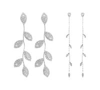 2 Paires De Boucles D'Oreilles Feuilles, Boucles D'Oreilles Avec Strass, Boucles D'Oreilles Élégantes, Boucles D'Oreilles Mode, Boucles D'Oreilles Pour Femmes, Accessoires Vestimentaires