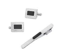 2 Paires De Boutons De Manchette En éMail Noir, Pince à Cravate, Chemise FrançAise Homme, Ensemble De Pinces à Cravate