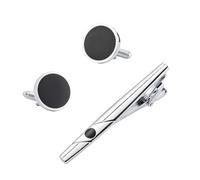 2 Paires De Boutons De Manchette En éMail Noir, Pince à Cravate, Chemise FrançAise Homme, Ensemble De Pinces à Cravate