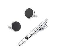 2 Paires De Boutons De Manchette En éMail Noir, Pince à Cravate, Chemise FrançAise Homme, Ensemble De Pinces à Cravate