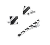 2 Paires De Boutons De Manchette En éMail Noir, Pince à Cravate, Chemise FrançAise Homme, Ensemble De Pinces à Cravate