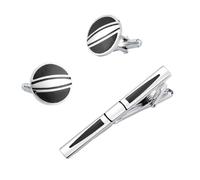 2 Paires De Boutons De Manchette En éMail Noir, Pince à Cravate, Chemise FrançAise Homme, Ensemble De Pinces à Cravate