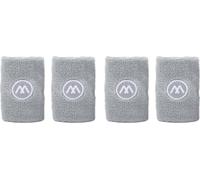 2 paires de bracelets de poignet sport basket absorbant la sueur bracelet en polyester coton sport sweat bande pour les hommes femmes gris