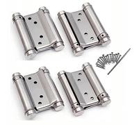 2 Paires de Charnières de Porte Battante de Saloon Café Comptoir Freegate à Double Action en Acier Inoxydable Réglable Parfait à Fermeture Automatique 76mm 3inch