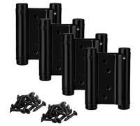 Lot de 2 paires de charnières de porte à double action en acier inoxydable noir mat 76 mm