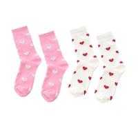 2 Paires De Chaussettes D'Amour Pour Femmes - En Coton Confortables et Respirantes, De Sport à La Mode, Tennis Mignonnes