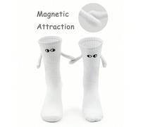 2 paires de chaussettes de couple magnétiques se tenant par la main, chaussettes magnétiques, chaussettes mignonnes pour usage quotidien. Chaussettes de couple magnétiques se tenant par la main, chaus
