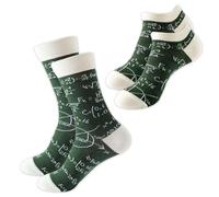 2 Paires De Chaussettes De Formules Mathématiques, De Chaussettes À Bouche Plate Douce Et Respirante, De Chaussettes De Sport Personnalisées Et Créatives Et De Cadeaux D'Étudiants.