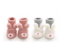 2 Paires De Chaussettes De Sol Pour Bébé, Chaussettes En Peluche Pour Bébé, Chaussettes De Dessin Animé Mignonnes, Chaussettes Antidérapantes Pour Bébé, Chaussettes Chaudes Pour Bébé