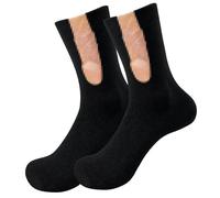 2 paires de chaussettes drôles à montrer, cadeaux amusants pour hommes, chaussettes longues en coton, cadeaux d’anniversaire fantaisie pour les hommes, blague, farce, farce d’anniversaire pour papa