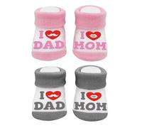 2 Paires De Chaussettes Pour Bébé, Chaussettes Pour Tout-Petits, Chaussettes Créatives Pour Bébé, Chaussettes À Lettres Amusantes, Chaussettes En Tricot De Coton