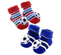 2 Paires De Chaussettes Pour Bébé Élément De Football, Chaussettes Pour Bébé Antidérapantes, Chaussettes Pour Bébé Chaudes, Chaussettes Pour Bébé De Dessin Animé Mignon