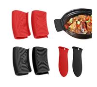 2 paires de clips d'oreilles de casserole, 2 paires de couvercles de poignées de casserole, couvercles isolés, pinces pour pot de fleurs, poignées de casseroles, poignées de casserole en silicone