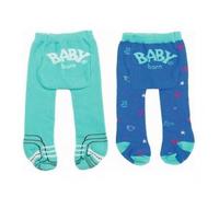 2 Paires de Collants Bleu et Vert - pour Baby Born 43 cm - Set Accessoire Habit avec 1 Carte - vêtement poupée