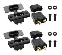 2 Paires de Connecteurs XT90, XT90E M et XT90H avec Capuchon en Caoutchouc, 2 Pôles Anti Inversion de Polarité, 30A Continu 60A Pic, pour Drone RC, Modélisme, Vélo Électrique, Batterie LiPo