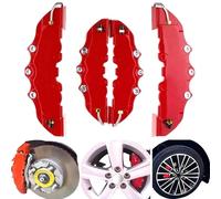 2 Paires de couvercles d'étrier de Frein, couvercles d'étrier Avant et arrière Style Rouge, Protecteur Frein à Disque Voiture Haute précision résistant à la Chaleur pour moyeu Roue, co