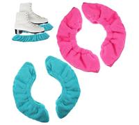 2 Paires De Couvre-Chaussures De Skate, Équipement De Protection De Patinage, Accessoires pour Chaussures De Skate, Couvre-Chaussures De Skate Élastiques (Bleu, Rose)