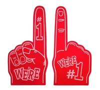 2 Paires de Doigts géants en Mousse, Nous Sommes universels for Les Articles Scolaires, événements Sportifs, Jeux Football, équipement Pom-Pom Girl pour Fête Sportive Support Équipe Football(Red)