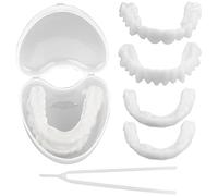 2 Paires De Fausses Dents Cosmétiques Supérieures Et Inférieures, Facettes De Blanchiment Temporaire, Prothèses Dentaires Avec Sourire Parfait, Dents Artificielles Pour Hommes Et Femmes