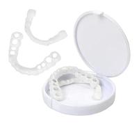 2 Paires De Fausses Dents En Silicone, Facettes Dentaire Blanchissantes À Clipser, Prothèses Dentaires Supérieures Et Inférieures, Dents Artificielles Temporaires Pour Hommes Et Femmes
