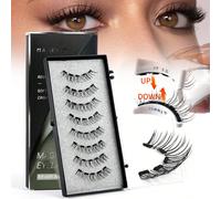 2 paires de faux cils magnétiques avec pinces professionnelles. Cils courts croisés naturels réutilisables. Applicateur de faux cils pour un port quotidien, le travail, les études, les voyages, les fê