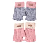 2 Paires De Gants Demi-Doigts, Gants Sans Doigts Pour Femmes, Gants Sans Doigts, Gants D'Hiver Chauds, Gants Tricotés Épais Résistants Au Froid, Adaptés À L'Équitation Et À L'Écriture