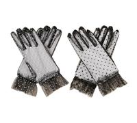 2 Paires De Gants En Dentelle, Gants En Dentelle À Pois, Gants En Maille Élégants, Gants De Concierge De Fête, Adaptés Aux Mariages, À L'Opéra, À La Danse