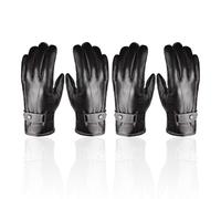 2 Paires De Gants Pour Hommes, Gants En Cuir Pu, Gants Chauds, Gants D'Hiver, Gants Simples À La Mode