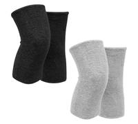 2 Paires De Genouillères De Sport, Genouillères Douces Et Confortables, Genouillères Élastiques, Équipements De Protection Sportive, Genouillères Chaudes (Noir, Gris)