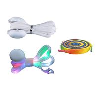 2 Paires de Lacets Lumineux et Dégradés Colorés - Brillants, Arc-en-Ciel - Pour Chaussures de Sport et Décontractées