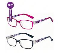 2 paires de lunettes de lecture anti-lumière bleue classiques et élégantes pour femmes, hommes et unisexes - Lecteurs presbytes décontractés, monture rectangulaire, monture , lunettes grossissantes qu