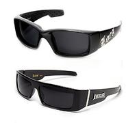 2 paires de lunettes de soleil Gangster Locs - 1 9052 noir et 1 9058 noir, Noir