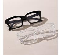 2 paires de lunettes transparentes intemporelles, convenant à la vie quotidienne, au bureau, à la rue et à d'autres occasions, pouvant être portées comme accessoires PC