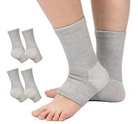 2 paires de manchons de pied en bambou compressés, chaussettes de compression en bambou à bout ouvert anti-fatigue pour dormir, chaussettes apaisantes pour la neuropathie (Gray)