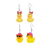 2 Paires De Petites Boucles D'Oreilles Canard Jaune, Boucles D'Oreilles Animaux De Dessin Animé Suspendues, Boucles D'Oreilles Tendance Mignonnes Et Uniques, Adaptées Aux Filles Et Aux Femmes.