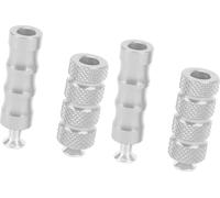 2 paires de pieds de frein de moto PEG revêtement de processus CNC ajustement précis pour M6 6mm vis de montage de moto d'argent