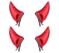 2 Paires de Pinces Cheveux en Cornes de Diable, Barrettes à Cheveux à Paillettes Diable Rouge Épingle Halloween Pinces Crocodile Démon pour Femme Mascarade Fête Halloween Cosplay