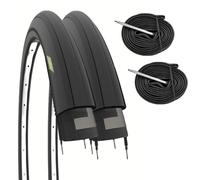 ECOVELO 2 COPERTONCINI 700x25 +CAMERE, 700 pneus 25C Adulte Unisexe, Noir, 80 mm -