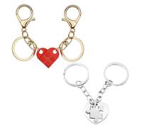 2 Paires De Porte-Clés De Couple, Puzzles De Connexion Créatifs, Cadeaux De Couple Romantiques, Adaptés Aux Couples, Commémorations De Couple.