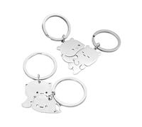 2 Paires De Porte-Clés Épissés, Porte-Clés Créatifs en Acier Inoxydable, Porte-Clés avec Pendentif Panda, Porte-Clés pour Couples, Pendentifs Intéressants