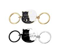 2 Paires De Porte-Clés pour Chat, Accessoires pour Porte-Clés pour Chat, Porte-Clés pour Couple, Cadeaux pour Les Amoureux des Chats, Cadeaux Mignons pour Petit Ami Et Petite Amie