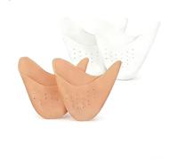 2 Paires de Protections d'Orteils en Silicone Gel, Coussinets Souples pour Chaussures de Danse Pointes, Talons Hauts, Capuchons Respirants pour Soulager les Douleurs et Ampoules (Beige et blanc)