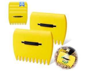 2 Paires de Ramasse Feuilles - Design Ergonomique et Léger pour Ramasser Les Feuilles sans Effort, Rateau a Feuille Robuste en avec Poignée - pour Nettoyer la Pelouse, la Cour et Les Débris de Jardin