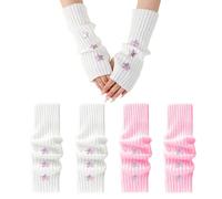 2 Paires De S Étoiles Mignons, S Sans Doigts Pour Femmes, Chauffe-Bras, Chauffe-Poignets Pour Femmes, S D'Étudiant