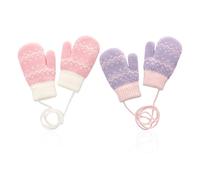 2 Paires De S Pour Fille, S De Protection Contre Le Froid Pour L'Extérieur, S Avec Lanière, S Tricotés, S Chauds En Polaire