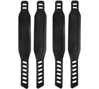 2 paires de sangles de pédale réglables en caoutchouc pour vélos de fitness conçues pour s'adapter à différentes tailles de pieds avec des marques claires gauche droite pour une installation facile