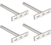 2 paires de supports d'étagère invisibles pour montage mural | 96mm support d'étagère [caché] - support de tablette pour étagère murale | support d'étagère en bois [4 pouces] | support d'étagère invis